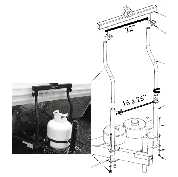 Arvika Trailer Hitch Adapter - 2 Inch A-Frame Mount For Bike Racks On Travel Trailers